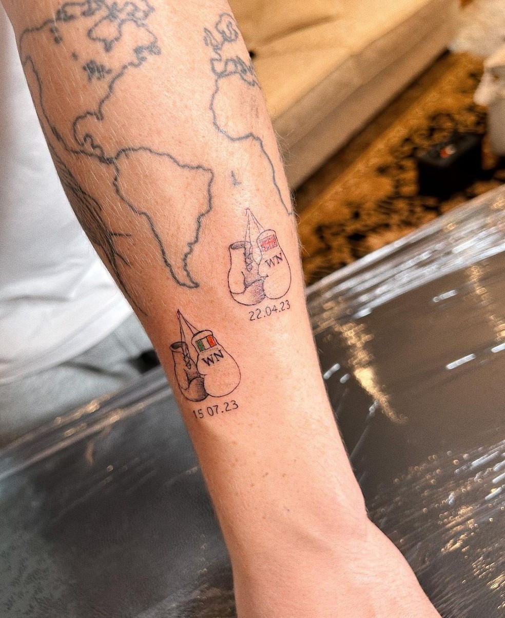 Whindersson Nunes faz novas tatuagens em homenagem ao boxe — Foto: Reprodução/Instagram