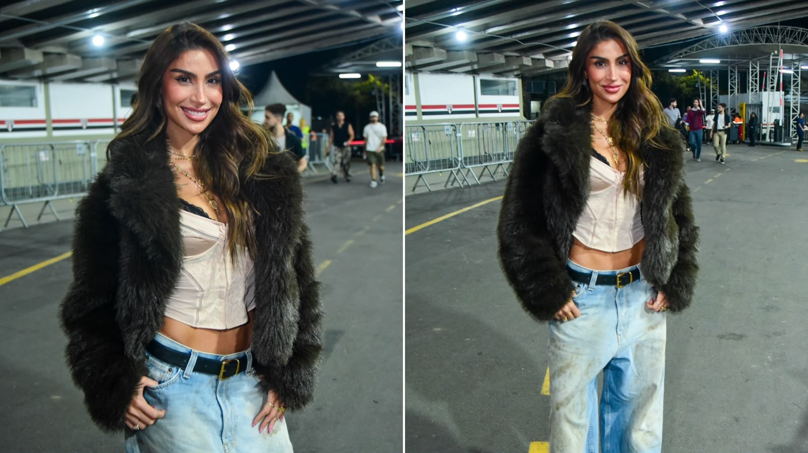 Bianca Andrade dribla frio e deixa barriguinha à mostra para show de Harry Styles em São Paulo