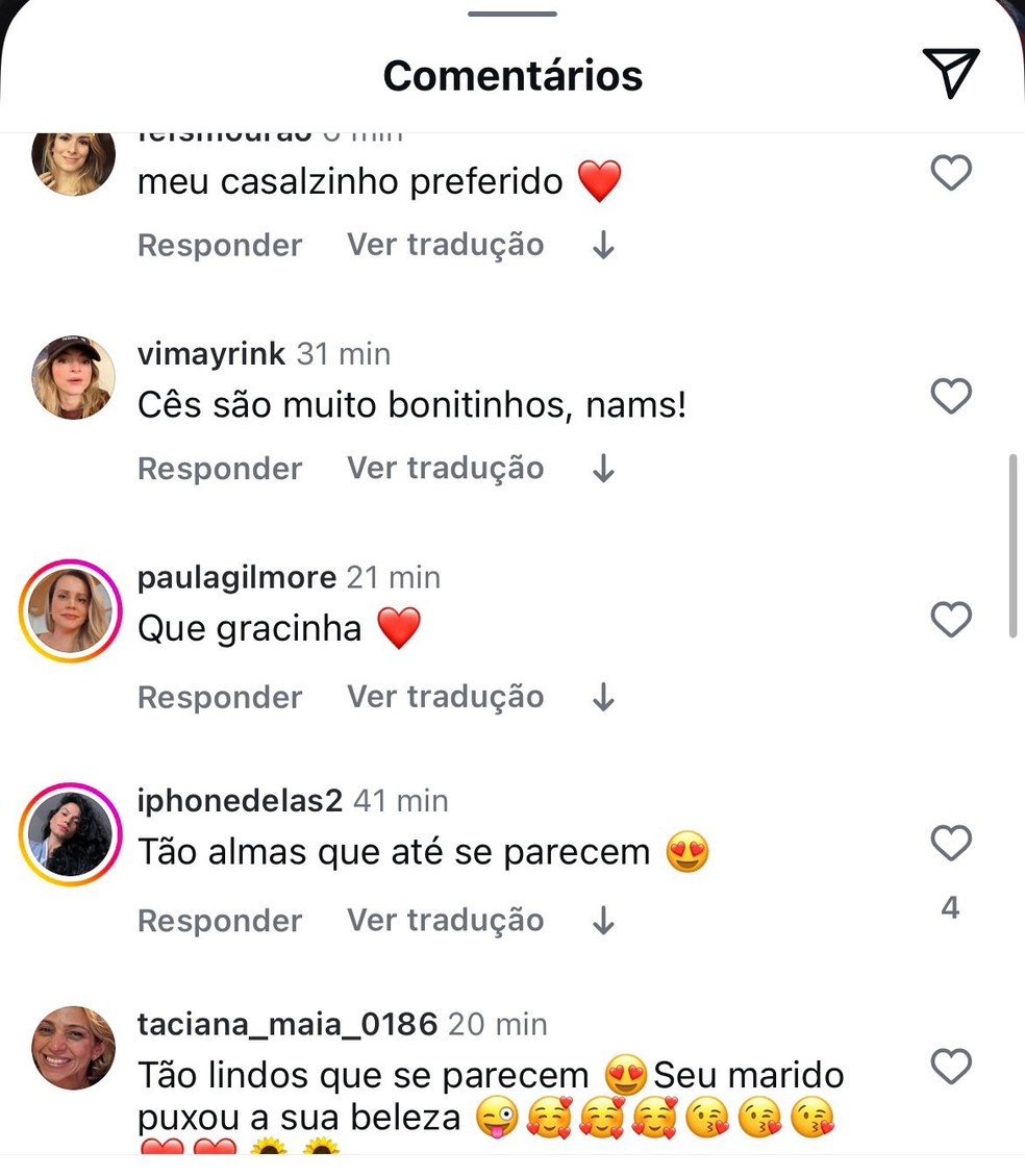 Fãs comentam post de Carol Dieckmann — Foto: Reprodução/Instagram