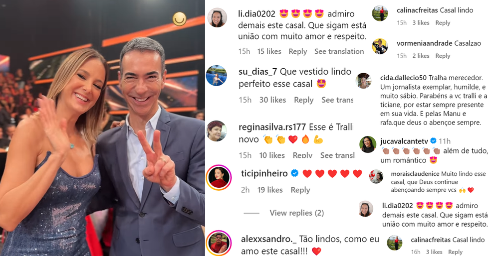 César Tralli e Ticiane Pinheiro encantaram a web nos Melhores do Ano — Foto: Instagram