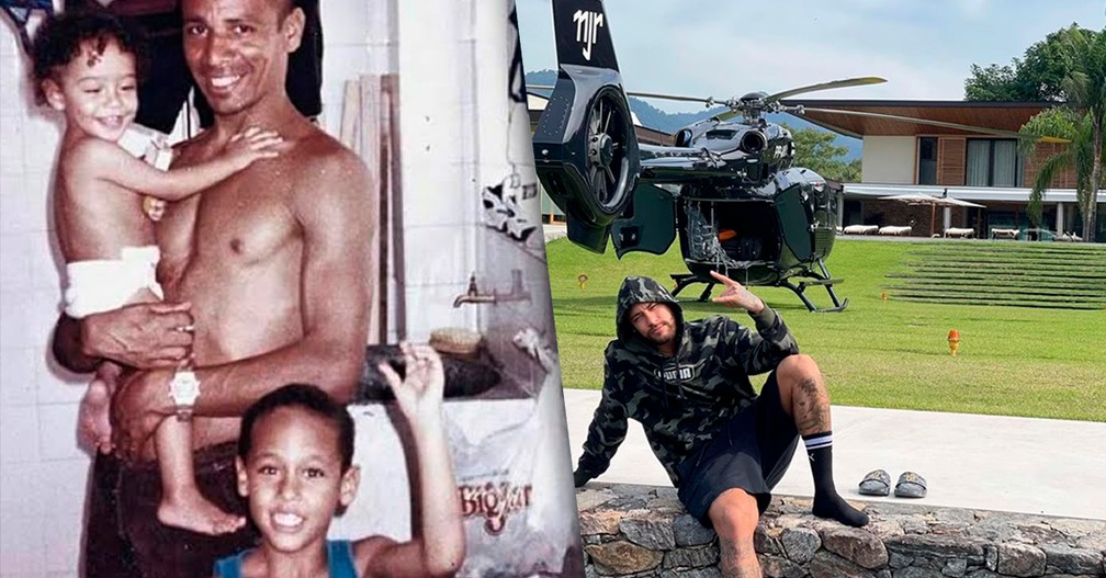 Casa de Neymar antes e depois da fama — Foto: Reprodução/Instagram