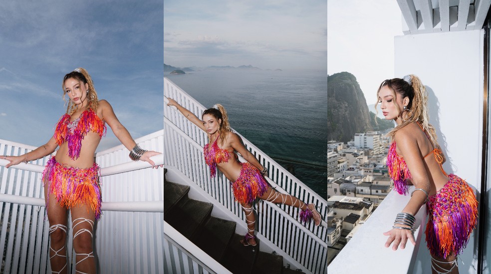 Ex-BBB Samira chama atenção com look para cobertura do Show da