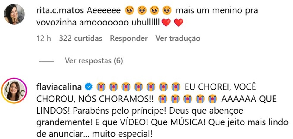 Fãs e famosos celebram revelação do sexo do bebê de Gusta Stockler e Jani Lopes — Foto: Instagram