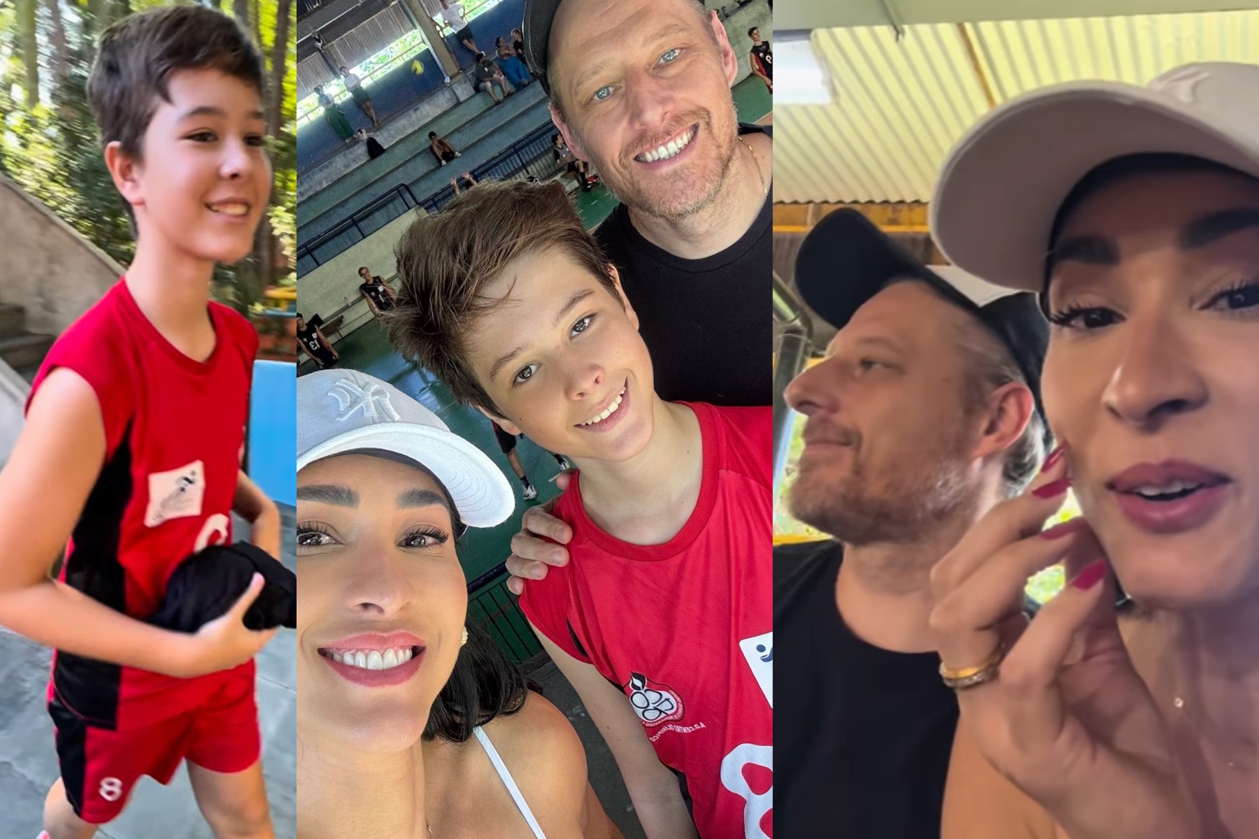 Multicampeões, Jaqueline e Murilo se emocionam ao verem filho jogando vôlei