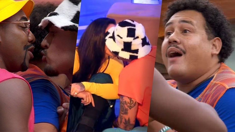 Madrugada no BBB 24 tem muita treta e selinho — Foto: Globo